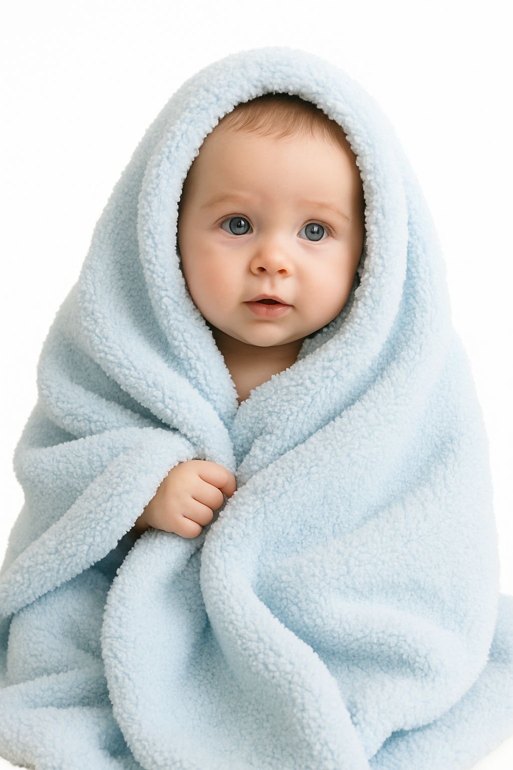 Cozy Threads Baby Receiving Blanket, Rayon Made from Bamboo, 30" x 35" - Blue